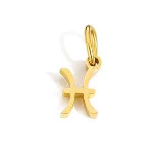 Golden Pisces zodiac pendant with polished finish for DIY jewelry necklaces