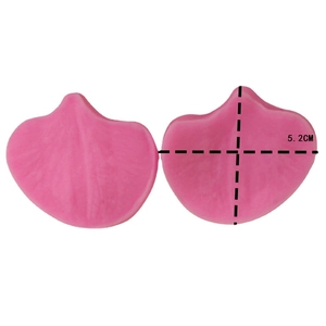 Pink leaf-shaped silicone fondant mold set with realistic vein texture for cake decor