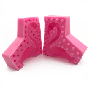 3D flamingo and swan shaped pink silicone molds for DIY candles and cake decorating