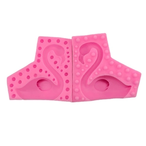 3D pink swan silicone mold for fondant and chocolate DIY crafting on white background