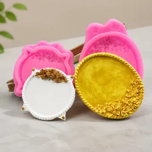 European style mirror frame silicone molds for DIY chocolate fondant and cake decoration