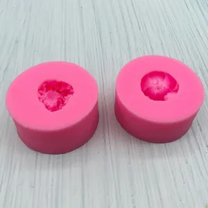 3D flower silicone molds for DIY scented candles and plaster crafts set of two in pink