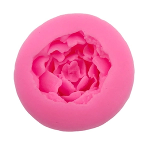 3D lotus shaped pink silicone mold for handmade soap, candle making and fondant baking