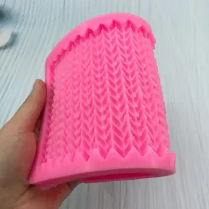 Pink silicone knitting pattern mold for cake border decoration with flexible design