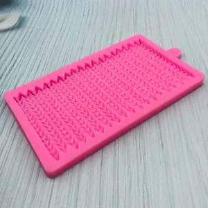 Pink silicone knitting pattern mold for intricate fondant cake borders and textures