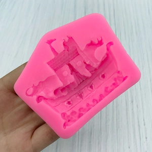 Moule en silicone Arche de Noé pour artisanat en résine et pâtisserie en rose vif