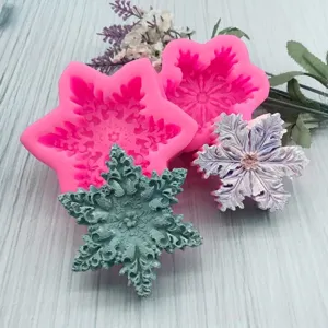 Stampo in silicone a fiocco di neve con trama a rilievo per pasticceria e fai-da-te