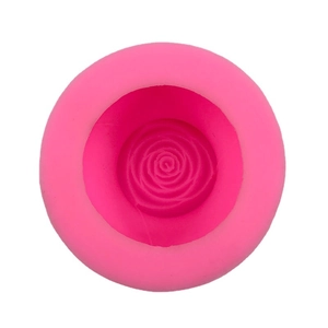 Pink silicone rose bud mold for DIY handmade flower candles and soap making