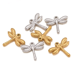 3D-libelhanger in goud en zilver met gedetailleerde vleugels en ophangringen voor sieraden maken