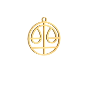 Pendentif Balance en acier inoxydable plaqué or avec finition polie et design ajouré
