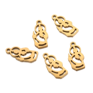 Stainless Steel Virgin Mary Jesus Buddha Silhouette Hollow Out Pendant DIY Electroplated Jewelry Making Accessory Religious Charms