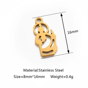 Golden stainless steel Jesus pendant charm for DIY jewelry with size and weight specs