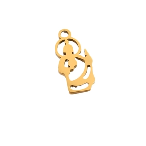 Gold stainless steel Jesus silhouette pendant for DIY necklaces and bracelets