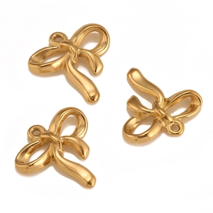 Colgante de Lazo de Acero Inoxidable Accesorios para Hacer Joyas DIY Charms de Bowknot para Pendientes Collares Pulsera Adorno Colgante