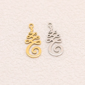 Polished stainless steel lotus yoga OM pendants in gold and silver for DIY jewelry