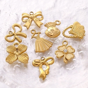 Pendentifs en Acier Inoxydable 304 Nœud Trèfle Sac de Chance Robe pour Fabrication de Bijoux Collier Bracelet Accessoire