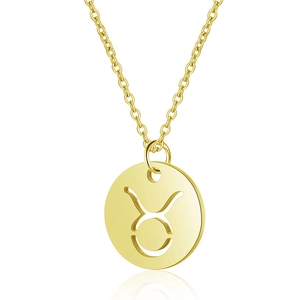 Gold plated 304L stainless steel Taurus zodiac sign cutout pendant necklace for women