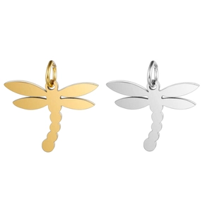 Pendentifs libellule en acier inoxydable doré et argenté pour la création de bijoux