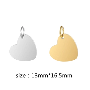 304 Roestvrij Staal Gepolijst Hartvormige Hanger Charm Voor DIY Sieraden Maken Kettingen Accessoires Met Lus Goud Zilver