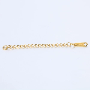 Polished 18K gold plated stainless steel extender chain with S.Steel hallmark tag