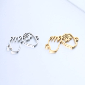 Connecteurs pour bracelets d'amitié en acier inoxydable, design Pinky Swear, or et argent