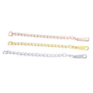 304L stainless steel necklace extender chains in gold, rose gold and silver finishes