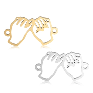 Breloques Promesse du Petit Doigt en Acier Inoxydable 304 pour Bracelet Collier DIY Connecteur Amitié Geste de la Main