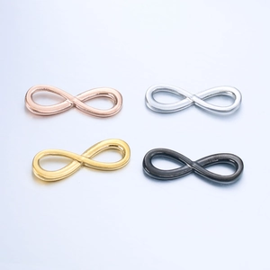 Connecteurs de bijoux infini en finitions or rose, argent, or et noir poli