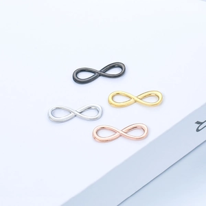 Connecteurs infini polis en or, argent, or rose et noir fusil pour bijoux DIY