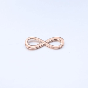 Connecteur symbole infini or rose poli pour bijoux DIY, colliers et bracelets