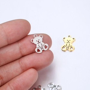 Holle roestvrijstalen beer hangers in goud en zilver voor DIY sieraden maken