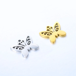 Minimalistisch 304L Edelstahl Hohl Schmetterling Anhänger Spiegel Poliert DIY Schmuckherstellung Charms Für Halskette Armband
