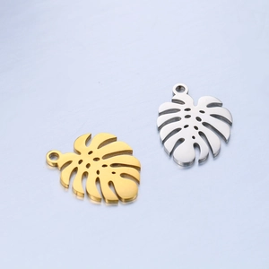 Minimalist 304 Stainless Steel Monstera Leaf Pendant For DIY Jewelry Making Hollow Out Plant Leaf Charm For Necklace Earring Accessory