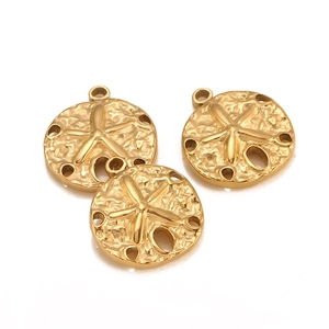Stainless Steel Starfish Shell Sand Dollar Charms For Jewelry Making DIY Necklace Bracelet Pendants Gold Silver Plated