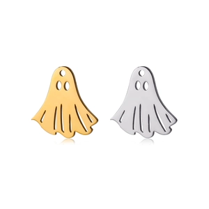 Polished ghost pendants in gold and silver finish for DIY necklace and bracelet jewelry