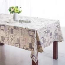 Detail of vintage newspaper print tablecloth with durable texture and seamless edges