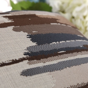 Macro shot of colorful striped woven fabric texture for home decor and pillows