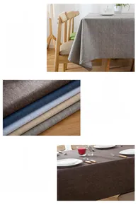 Close-up of waterproof linen tablecloth showing fabric texture and spill-resistant coating