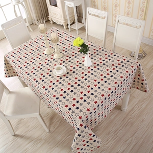 Close-up of star pattern tablecloth with clean texture and elegant rustic home decor
