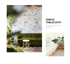 Detail view of breathable white linen tablecloth fabric with minimalist design