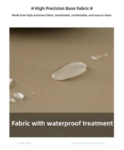 Macro shot of waterproof fabric showing water-resistant lotus effect and breathable texture