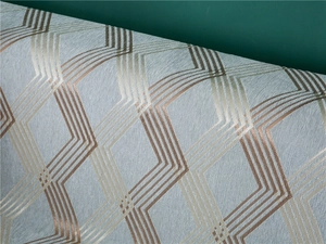 Close-up of thickened chenille sofa cover with geometric gold line jacquard texture