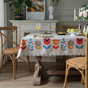 Modern Minimalist Rectangular Tablecloth Chemical Fiber Printed Dustproof Table Cover For Dining Room Kitchen Home Decor