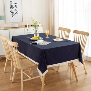 Moderne Minimalistische Gewaschene Baumwolle Rechteckige Tischdecke Mit Quasten Einfarbige Esstischdecke Für Zuhause Küche Restaurant Dekor