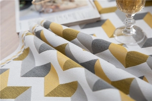 Macro detail of jacquard chenille fabric with wavy geometric weave pattern