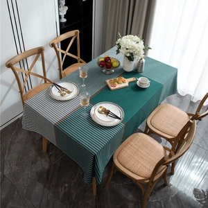 Polyester Yarn Dyed Jacquard Houndstooth Tablecloth Modern Rectangular Plaid Geometric Table Cover For Home Dining Decoration