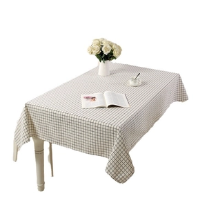 Modern black and white checkered rectangular tablecloth with nordic geometric pattern design
