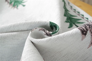 Close-up of jacquard fabric with leaf patterns for cabinet dust-proof cover