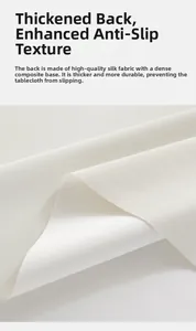 Detail of high-density waterproof PVC tablecloth with anti-slip backing and thick texture