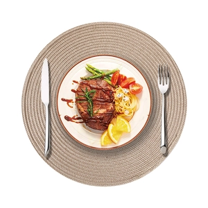 Round Woven Placemat PP Braided Heat Resistant Table Mat Dining Decor Washable Circular Non Slip Solid Color